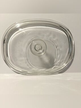 Pyrex Clear Glass Oval Baking Dish with Center Ring Detail